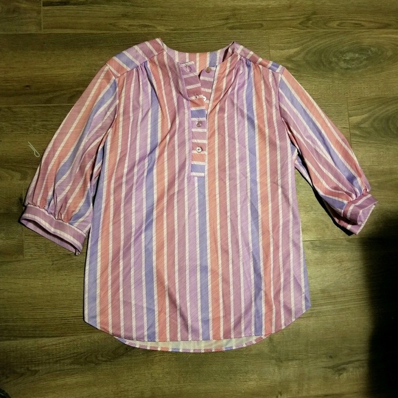 Bundle of 3 Vintage Pastel Striped Shirts - Picture 2 of 8